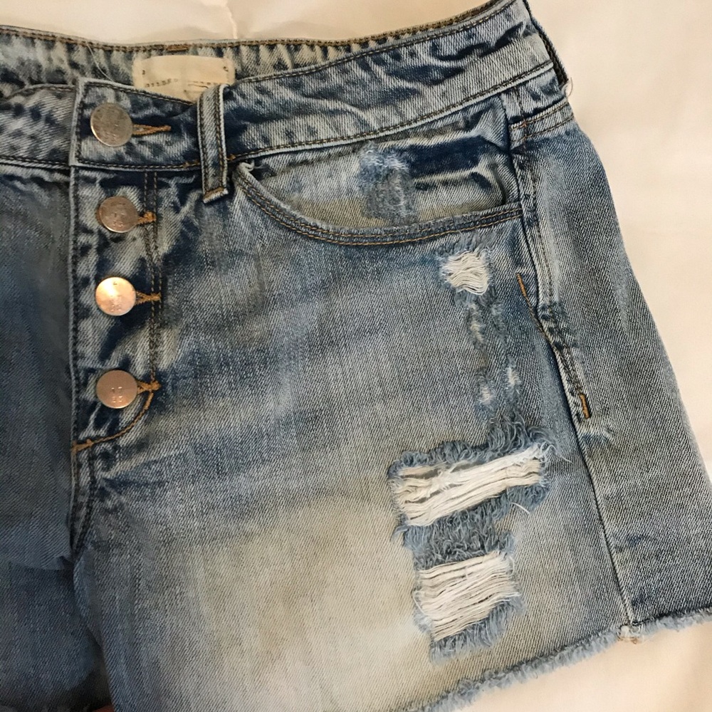 Destroyed jean shorts